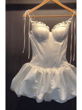 Cute A line Spaghetti Straps Short Summer Birthday Dress Hoco Dress Birthday Outfit 23rd Birthday Mini Party Dresses HZ1214
