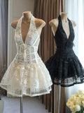 Cute A line Spaghetti Straps Short Summer Lace Birthday Dress Hoco Dress Birthday Outfit 23rd Birthday Mini Party Dresses HZ1214