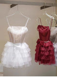 Cute Ball Gown Spaghetti Straps Short Summer Birthday Dress Hoco Dress Birthday Outfit 23rd Birthday Mini Party Dresses HZ1214