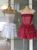Cute Ball Gown Spaghetti Straps Short Summer Birthday Dress Hoco Dress Birthday Outfit 23rd Birthday Mini Party Dresses HZ1214