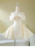 Cute Ball Gown Short Sleeves Sequin White Summer Birthday Dress Hoco Dress Mini Birthday Outfit 23rd Birthday Party Dresses HZ1214