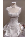 Cute A line Square Short Satin Summer Birthday Dress Hoco Dress Mini Birthday Outfit 23rd Birthday Party Dresses HZ1214