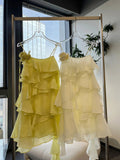 Cute A line Spaghetti Straps Short Summer Chiffon Birthday Dress Hoco Dress Birthday Outfit 23rd Birthday Mini Party Dresses HZ1214