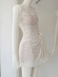 Cute A line Square Lace White Summer Homecoming Dress Hoco Dress Mini 20th Birthday Outfit Cocktail Dresses HZ1214