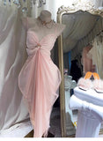 Cute Sheath Spaghetti Straps Pink Summer Homecoming Dress Hoco Dress 20th Birthday Outfit Cocktail Dresses HZ1214