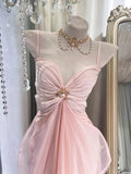 Cute Sheath Spaghetti Straps Pink Summer Homecoming Dress Hoco Dress 20th Birthday Outfit Cocktail Dresses HZ1214