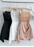 Simple A line Strapless Black Tulle Short Homecoming Dress Summer Hoco Dresses Cocktail Dress HZ1214