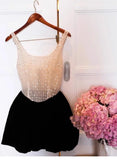 Cute A line Square Black Summer Homecoming Dress Velvet Hoco Dress Mini 18th Birthday Outfit Cocktail Dresses HZ1214