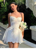 Cute A line Spaghetti Straps Summer Lace Homecoming Dress Hoco Dress Mini 20th Birthday Outfit Cocktail Dresses HZ1214