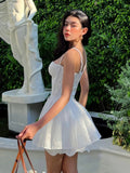 Cute A line Spaghetti Straps Summer Lace Homecoming Dress Hoco Dress Mini 20th Birthday Outfit Cocktail Dresses HZ1214