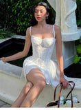Cute A line Spaghetti Straps Summer Lace Homecoming Dress Hoco Dress Mini 20th Birthday Outfit Cocktail Dresses HZ1214
