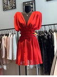 Simple A line V Neck Red Short Homecoming Dress Summer Hoco Dresses Cocktail Dress HZ1214
