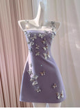 Cute A line Short Homecoming Dress Summer Sequin Butterfly Hoco Dresses Cocktail Dress For Senior Teens HZ1214