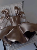 Cute A line Straps Summer Satin Homecoming Dress Hoco Dress Mini 20th Birthday Outfit Cocktail Dresses HZ1214