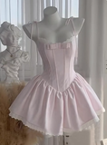 Cute A line Spaghetti Straps Short Pink Homecoming Dress Summer Hoco Dresses Cocktail Dress For Senior Teens HZ1214