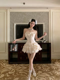 Cute Ball Gown Short Ruffles Homecoming Dress Summer Hoco Dresses Cocktail Dress For Senior Teens HZ1214