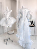 Cute Ball Gown Sweetheart Short Light Sky Blue Homecoming Dress Summer Hoco Dresses Cocktail Dress For Senior Teens HZ1214