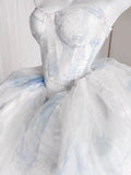 Cute Ball Gown Short Light Sky Blue Homecoming Dress Summer Hoco Dresses Cocktail Dress For Senior Teens HZ1214