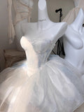 Cute Ball Gown Short Light Sky Blue Homecoming Dress Summer Hoco Dresses Cocktail Dress For Senior Teens HZ1214