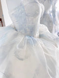 Cute Ball Gown Sweetheart Short Light Sky Blue Homecoming Dress Summer Hoco Dresses Cocktail Dress For Senior Teens HZ1214
