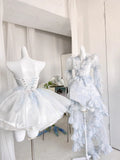 Cute Ball Gown Sweetheart Short Light Sky Blue Homecoming Dress Summer Hoco Dresses Cocktail Dress For Senior Teens HZ1214
