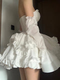 Cute Ball Gown Sweetheart Short White Homecoming Dress Summer Hoco Dresses Cocktail Dress For Senior Teens HZ1214
