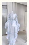 Pretty Ball Gown Short Light Sky Blue Homecoming Dress Summer Hoco Dresses Cocktail Dress For Senior Teens HZ1214