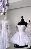 Pretty Ball Gown Short Lilac Tulle Homecoming Dress Summer Hoco Dresses Cocktail Dress For Senior Teens HZ1214