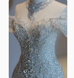Dreamy Wedding Dress Mermaid Off The Shoulder Sequin Wedding Dresses Bridal Gowns HZ1214