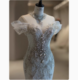 Dreamy Wedding Dress Mermaid Off The Shoulder Sequin Wedding Dresses Bridal Gowns HZ1214