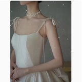 Pretty Wedding Dress Ball Gown Spaghetti Straps Satin Wedding Dresses Bridal Gowns HZ1214