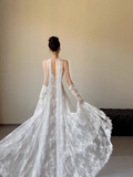 Classic Bridal Dress A line Sweetheart Lace White Wedding Dresses Minimalist Bridal Gowns HZ1214