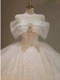 Dreamy Wedding Dress Ball Gown Off The Shoulder Sequin Wedding Dresses Bridal Gowns HZ1214