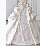 Dreamy Wedding Dress Ball Gown Off The Shoulder Satin Wedding Dresses Bridal Gowns HZ1214