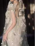 Romantic Bridal Gown Mermaid Scoop Sequin White Wedding Dresses Minimalist Bridal Gowns HZ1214