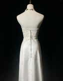 Pretty Wedding Dress High Low Strapless Ivory Long Wedding Dresses Bridal Gowns HZ1214