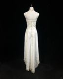 Pretty Wedding Dress High Low Strapless Ivory Long Wedding Dresses Bridal Gowns HZ1214