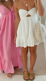 Cute A line Sweetheart Chiffon White Summer Homecoming Dress Hoco Dress Mini 18th Birthday Outfit Cocktail Dresses HZ1214