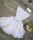 Simple Ball Gown Strapless White Homecoming Dress Summer Hoco Dresses Cocktail Dress HZ1214
