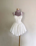 Cute A Line Sweetheart White Summer Homecoming Dress Hoco Dress Mini 18th Birthday Outfit Cocktail Dresses HZ1214