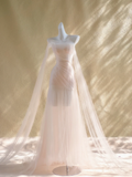 Simple Wedding Dress Mermaid Strapless Tulle Long Summer Wedding Dresses Bridal Gowns HZ1214