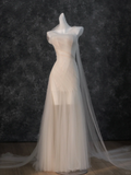 Simple Wedding Dress Mermaid Strapless Tulle Long Summer Wedding Dresses Bridal Gowns HZ1214