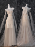 Simple Wedding Dress Mermaid Strapless Tulle Long Summer Wedding Dresses Bridal Gowns HZ1214