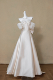 Pretty Wedding Dress Ball Gown Sweetheart Satin Short Sleeves Long Wedding Dresses Brides Gowns HZ1214