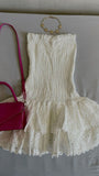 Cute Sheath Strapless White Summer Homecoming Dress Hoco Dress Mini 18th Birthday Outfit Cocktail Dresses HZ1214