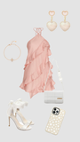 Cute A line Halter Pink Summer Homecoming Dress Chiffon Hoco Dress Mini 18th Birthday Outfit Cocktail Dresses HZ1214