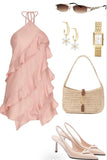 Cute A line Halter Pink Summer Homecoming Dress Chiffon Hoco Dress Mini 18th Birthday Outfit Cocktail Dresses HZ1214