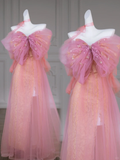 Gorgeous Mermaid Sweetheart Tulle Pink 23rd Birthday Dress Prom Dress Birthday Outfits For Women HZ1214