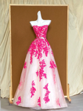 Elegant Ball Gown Sweetheart Tulle Pink Long Prom Dress Party Dress Graduation Dresses HZ1214
