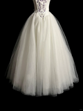 Vintage Ball Gown Off The Shoulder White Tulle Long Evening Party Gowns Evening Formal Dresses Evening Dress HZ1214